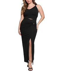 Guess Women's Aimee Embellished Side-Drape Maxi Skirt