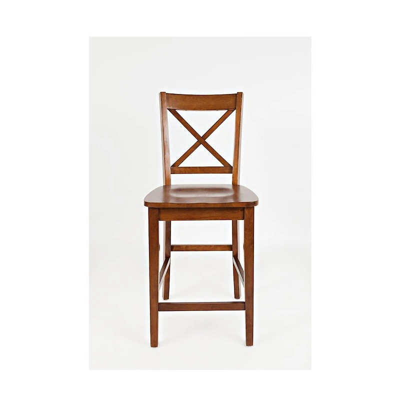 Simplicity Solid Wood Classic X-Back Counter Stool (Set of 2)