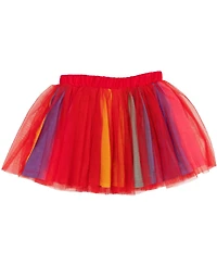 Sesame Street Little Girls Elmo Abby Cadabby T-Shirt Tulle Skirt and Scrunchie 3 Piece Outfit Set to