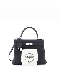 Pre-Owned Hermes Kelly Handbag Togo with Palladium Hardware