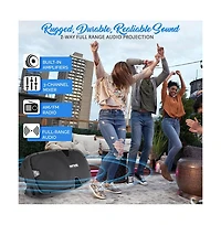 SereneLife 15" Bluetooth Pa Speaker System with Recording & Fm Radio, 1200W