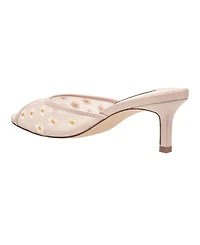 French Connection Nancy Mesh Embroidered Kitten Heel