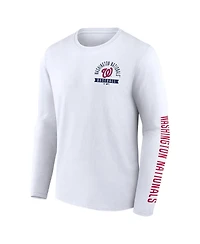 Fanatics Men's White Washington Nationals Press Box Long Sleeve T-Shirt