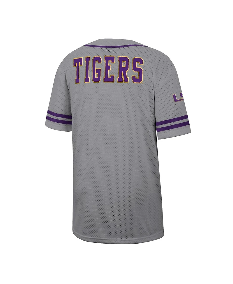 Colosseum Men's Gray Lsu Tigers Free Spirited Baseball Jersey