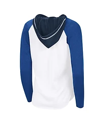G-iii 4Her by Carl Banks Women's White St. Louis Blues Vip Raglan Long Sleeve Hoodie T-Shirt