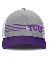 Fanatics Men's Heather Gray/Purple Tcu Horned Frogs Profile Trucker Adjustable Hat