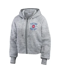 Wear by Erin Andrews Women's Heather Gray Detroit Pistons Speckled Radiator Full-Zip Hoodie