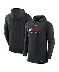 Nike Men's Heather Black Arizona Diamondbacks Authentic Collection Tri-Blend Performance Pullover Hoodie
