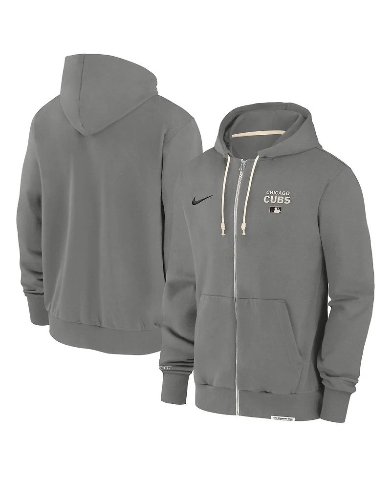 Nike Men's Charcoal Chicago Cubs Authentic Collection Travel Performance Full-Zip Hoodie