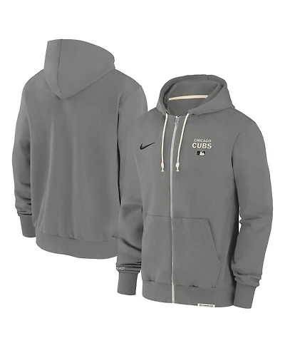 Nike Men's Charcoal Chicago Cubs Authentic Collection Travel Performance Full-Zip Hoodie