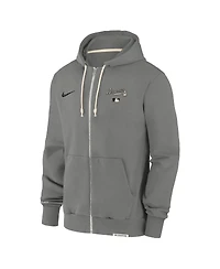 Nike Men's Charcoal Atlanta Braves Authentic Collection Travel Performance Full-Zip Hoodie