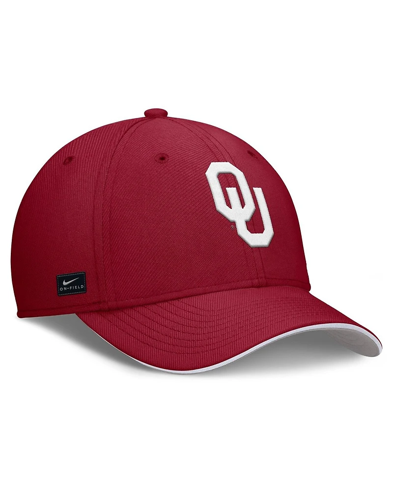 Nike Men's Crimson Oklahoma Sooners 2025 Dugout Coaches Rise Swoosh Performance Flex Hat
