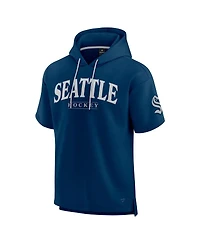 Fanatics Men's Deep Sea Blue Seattle Kraken Elements Ready Short Sleeve Pullover Hoodie