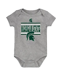 Outerstuff Newborn Green Michigan State Spartans Sunday Comics Bodysuit 3-Pack