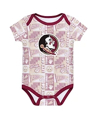 Outerstuff Newborn Garnet Florida State Seminoles Sunday Comics Bodysuit 3-Pack