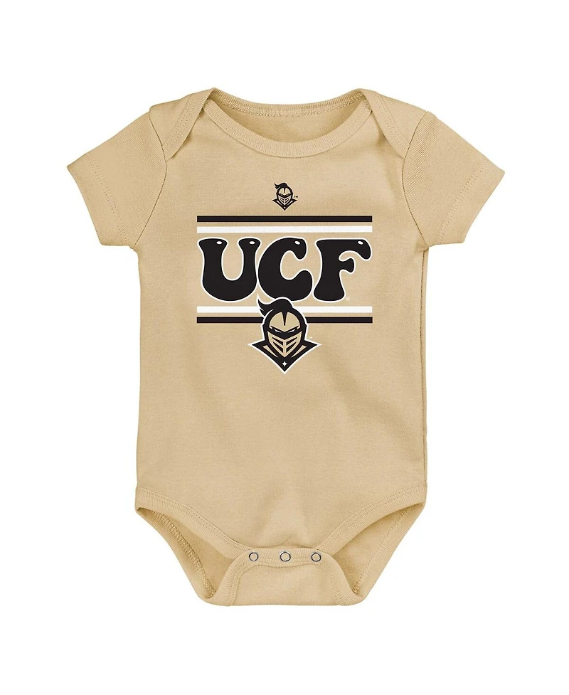 Outerstuff Newborn Gold/Black Ucf Knights Sunday Comics Bodysuit 3-Pack