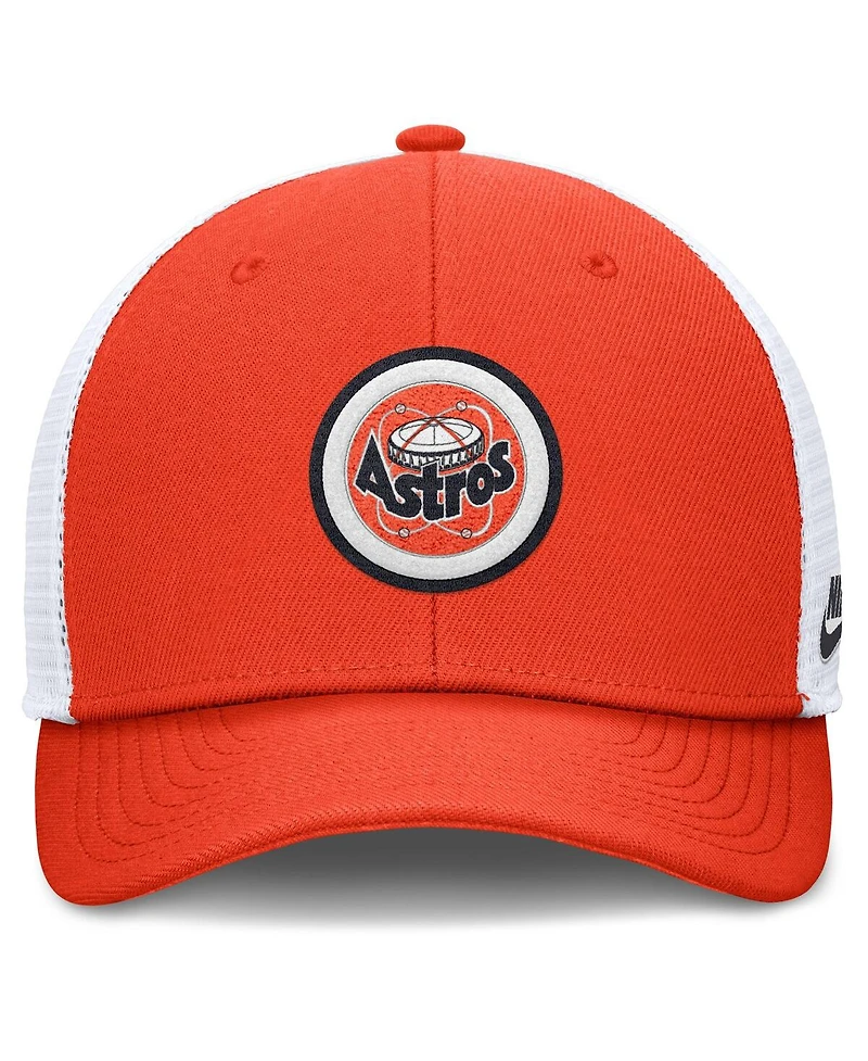 Nike Men's Orange Houston Astros Cooperstown Collection Rise Trucker Adjustable Hat