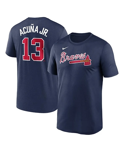 Nike Men's Ronald Acuna Jr. Navy Atlanta Braves Legend Name and Number Home T-Shirt
