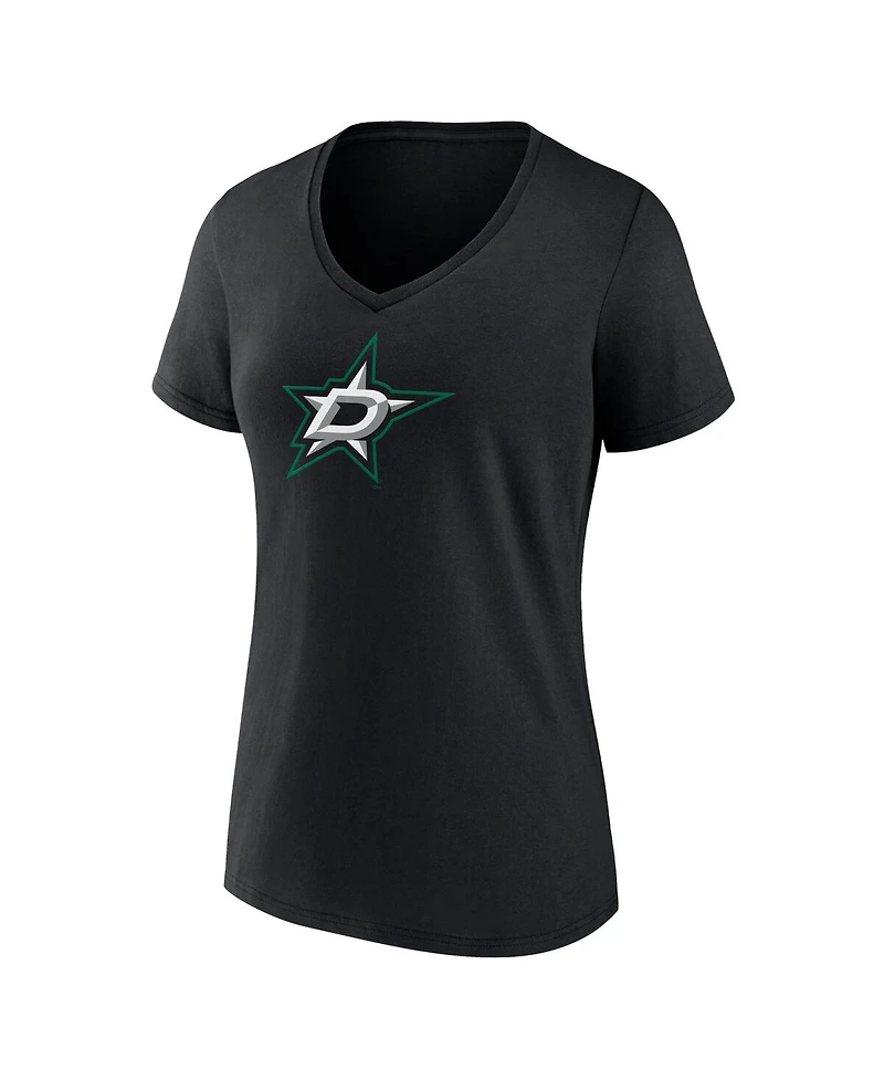 Fanatics Women's Black Dallas Stars Primary Logo Team V-Neck T-Shirt