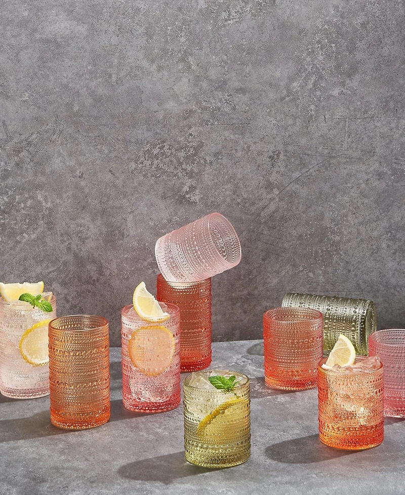 The Wine Savant Khen Vintage Hobnail Lowball Tumbler, Set of 5