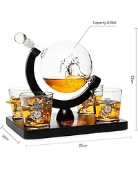 The Wine Savant U.s. Marine Globe Whiskey Decanter Set