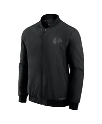 Fanatics Men's Black Chicago Blackhawks Authentic Pro Road Full-Zip Bomber Jacket