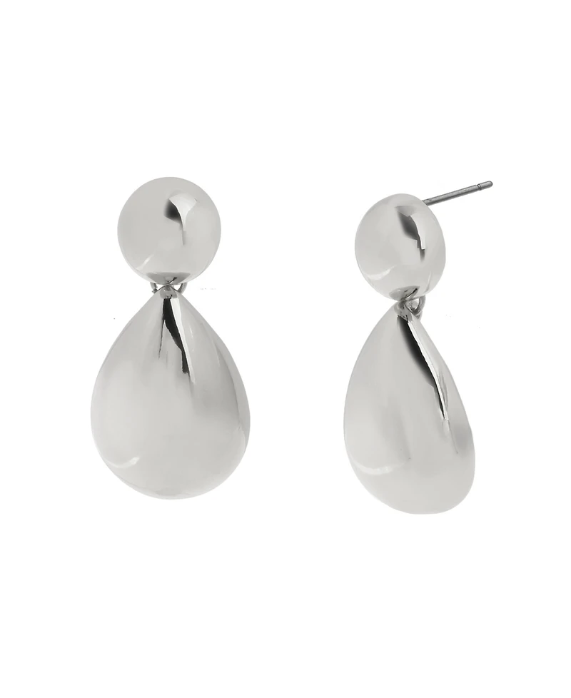 Steve Madden Dangling Sculpted Puffy Teardrop Earrings