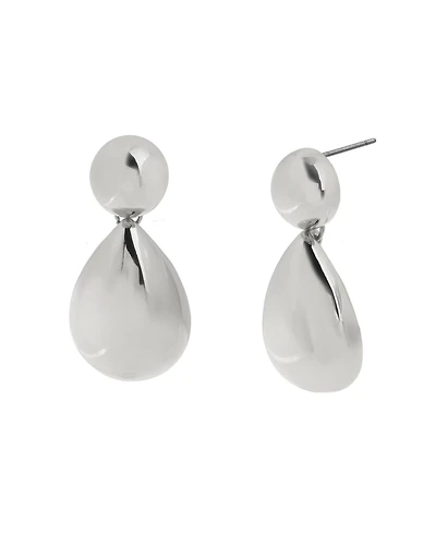 Steve Madden Dangling Sculpted Puffy Teardrop Earrings