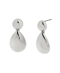 Steve Madden Dangling Sculpted Puffy Teardrop Earrings