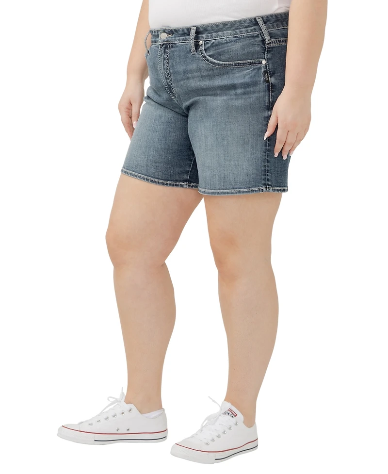 Silver Jeans Co. Plus Boyfriend Mid Rise Luxe Stretch Shorts
