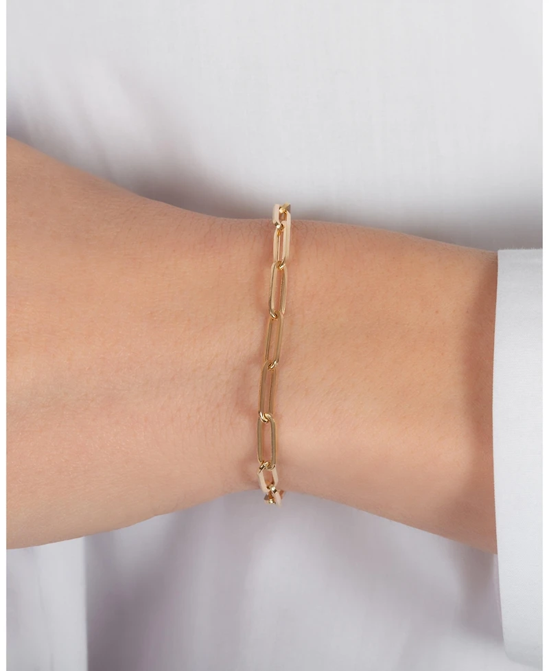 14k Gold Large Paper Clip Bracelet
