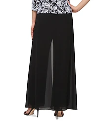 Alex Evenings Petite Wide-Leg Chiffon-Overlay Pants