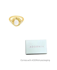 Adornia Fine Moonstone Ring with Side Stones 14k gold vermeil