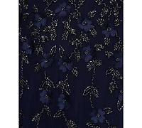 Adrianna Papell Women's V-Neck Beaded Sleeveless Gown