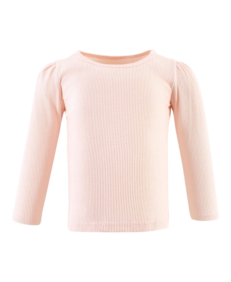 Hudson Baby Girls Thermal Long Sleeve Tees 5pk, Dusty Rose Floral