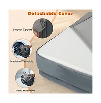 Orthopedic Dog Bed Memory Foam Pet Bed with Headrest for Large Dogs