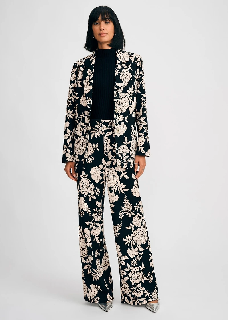 Isaac Mizrahi Women's Floral Single Breasted Blazer