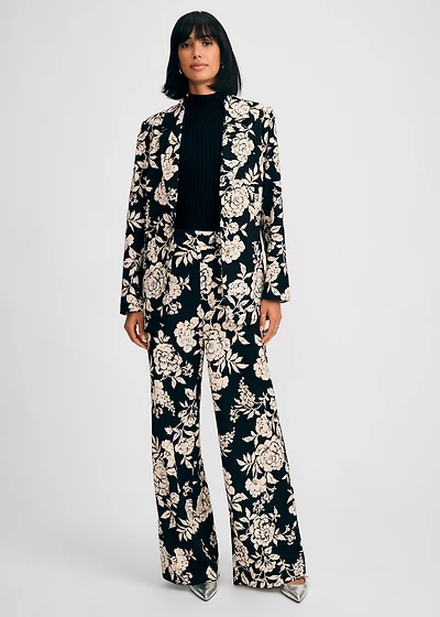 Isaac Mizrahi Women's Floral Single Breasted Blazer