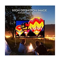 Pyle 80" Portable Outdoor Projection Screen – Lightweight Frame Stand, Hd 16:9 Display