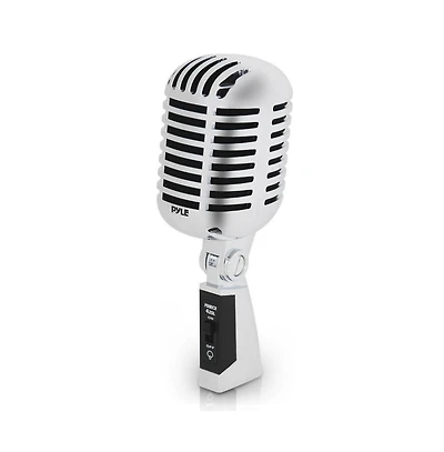 Pyle Classic Retro Dynamic Vocal Microphone – Vintage Style with 16' Xlr Cable (Silver)
