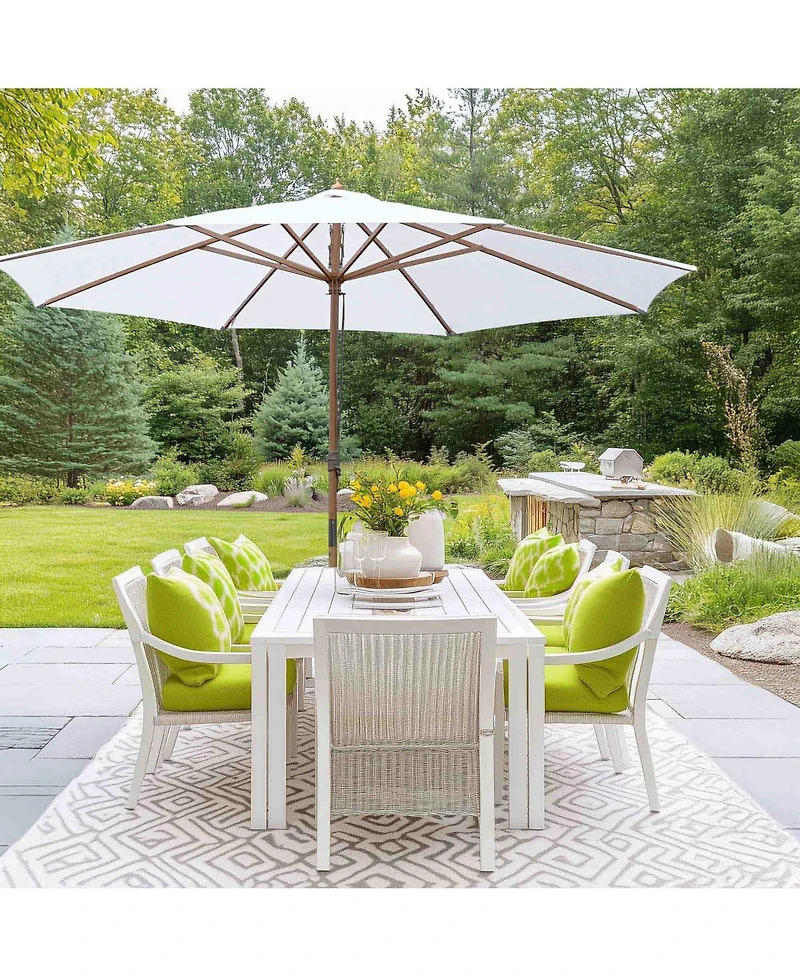 Yescom 13FT Large Outdoor Patio Umbrella UV30+ Wood 8 Rib Pole for Table Beach Yard Garden Wedding Deck Cafe Pool White