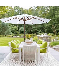 Yescom 13FT Large Outdoor Patio Umbrella UV30+ Wood 8 Rib Pole for Table Beach Yard Garden Wedding Deck Cafe Pool White