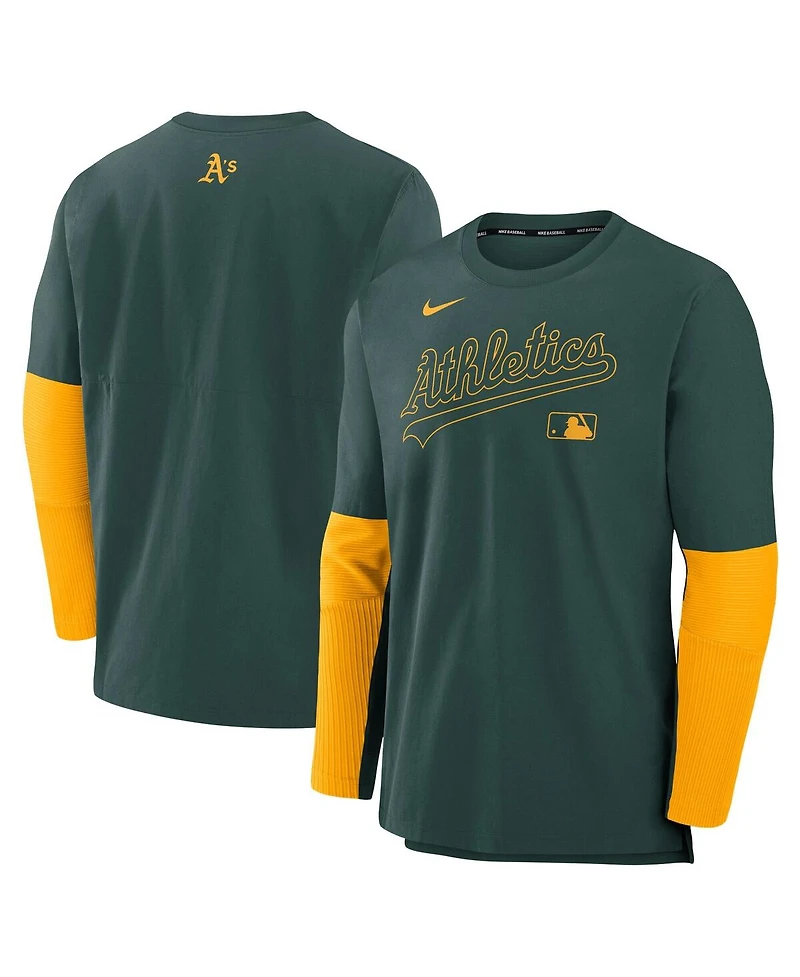 Nike Men's Green/Gold Athletics Authentic Collection Lightweight Player Tri-Blend Performance Pullover Sweatshirt