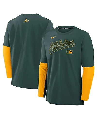 Nike Men's Green/Gold Athletics Authentic Collection Lightweight Player Tri-Blend Performance Pullover Sweatshirt