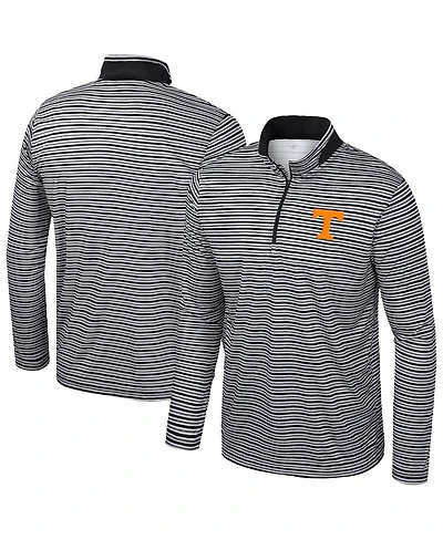 Colosseum Men's Black Tennessee Volunteers Striped Quarter-Zip Sweatshirt