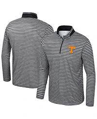 Colosseum Men's Black Tennessee Volunteers Striped Quarter-Zip Sweatshirt