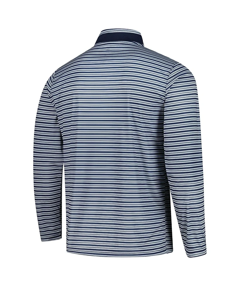 Colosseum Men's Navy Notre Dame Fighting Irish Striped Quarter-Zip Sweatshirt