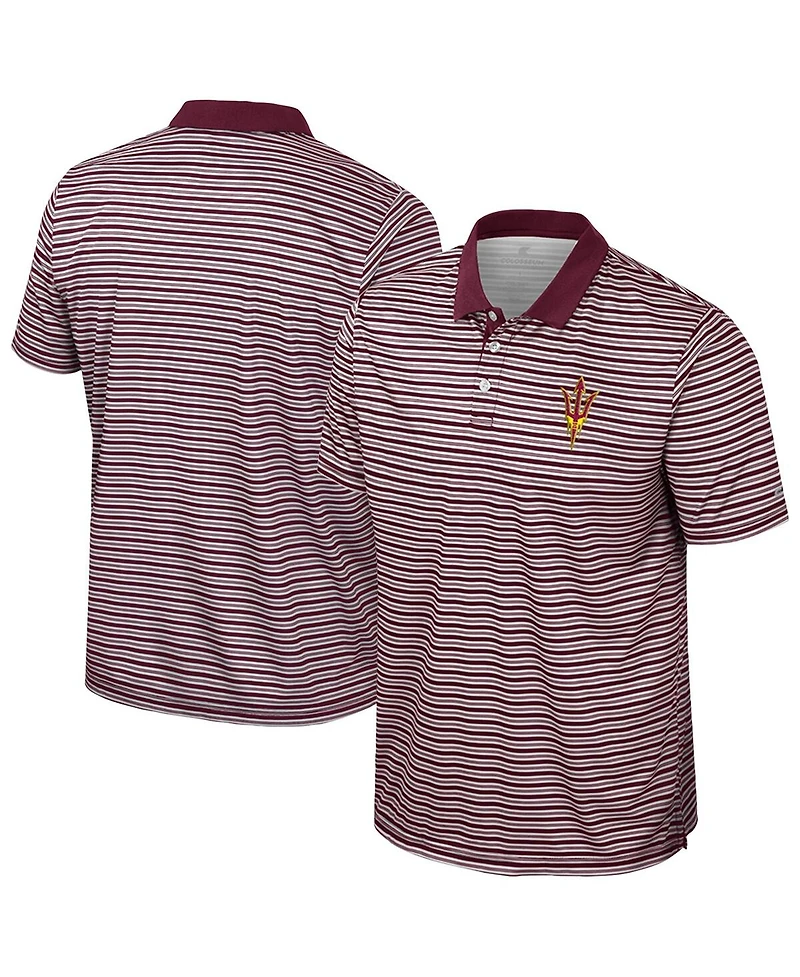 Colosseum Men's Maroon Arizona State Sun Devils Striped Polo Shirt