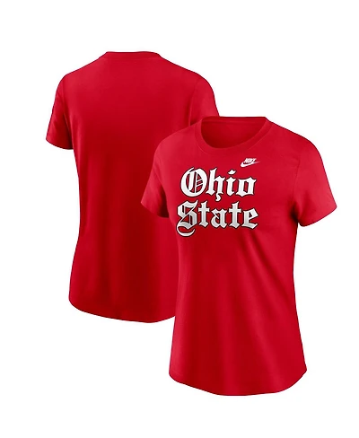 Nike Women's Scarlet Ohio State Buckeyes Old English T-Shirt