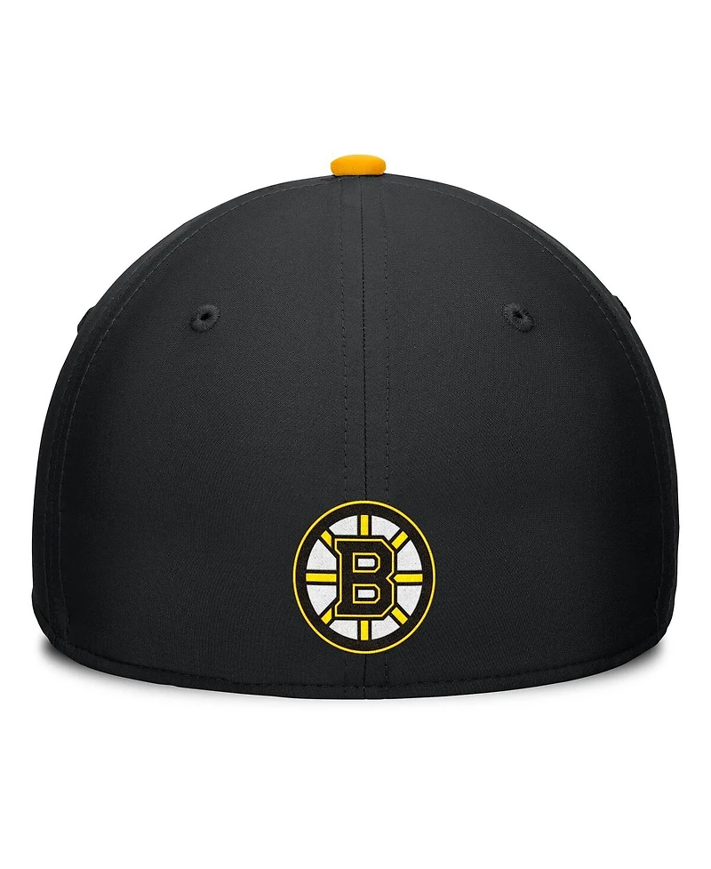 Fanatics Men's Black/Gold Boston Bruins Authentic Pro Rink Team Code Flex Hat